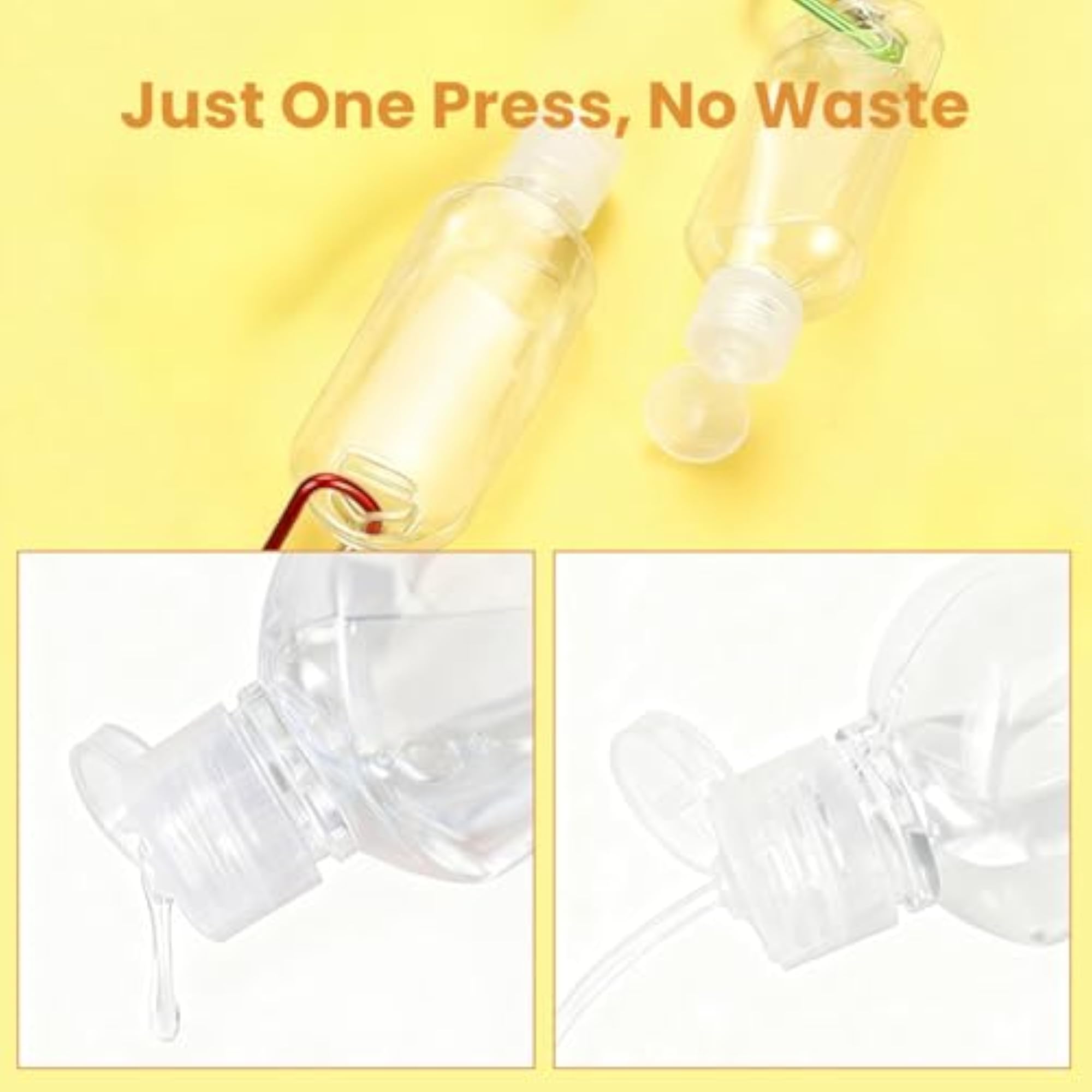 5 PCS Leakproof Squeeze Containers with Keychain Clips, 50ml